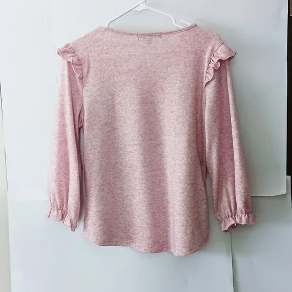 ADRIENNE VITTADINI Pink Ruffled Sweater Size M - Picture 7 of 11